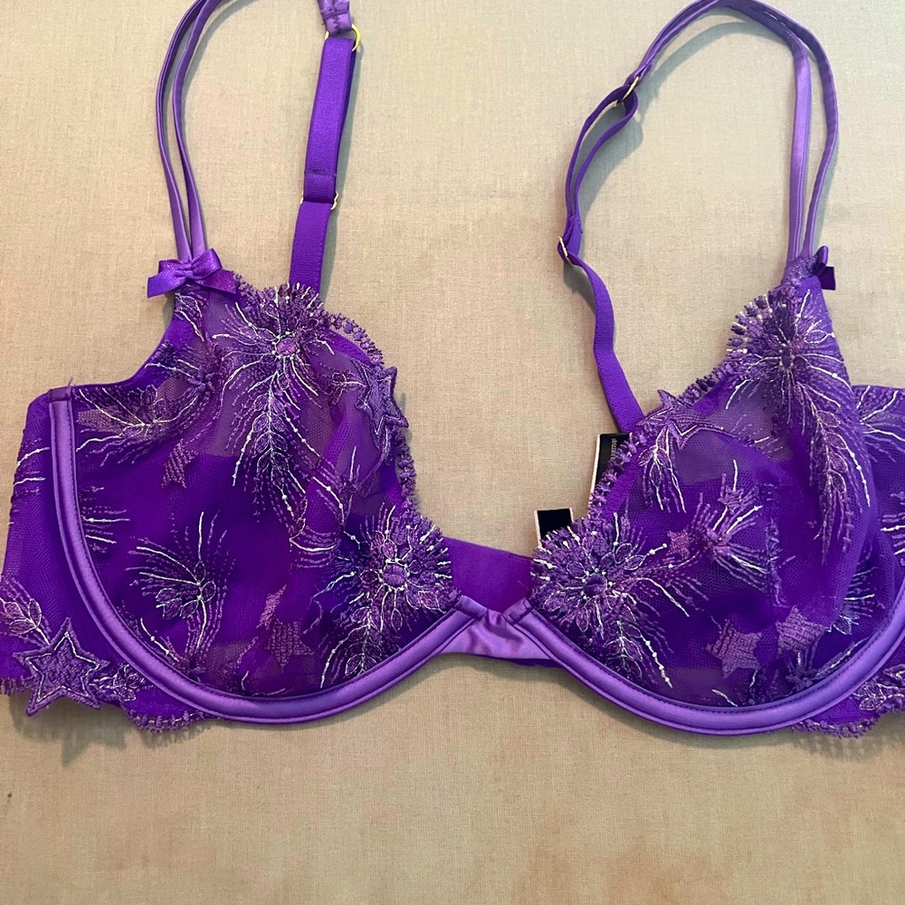 Victoria’s Secret purple Lace plunge Underwired Bra